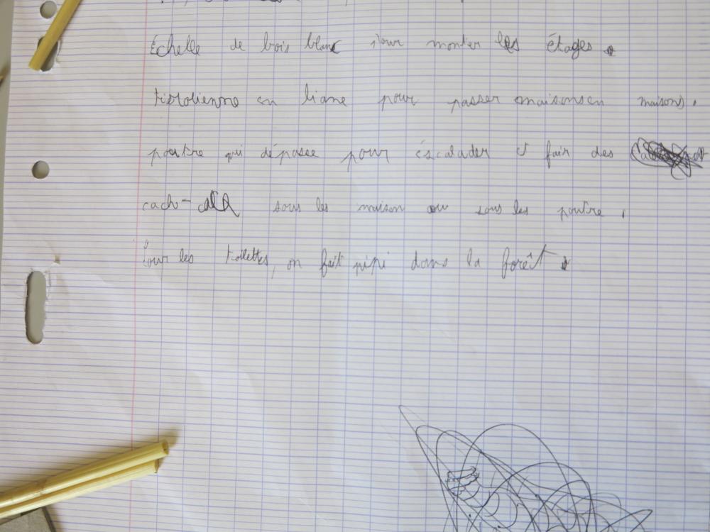  pour les toilettes, on fait pipi dans la forêt