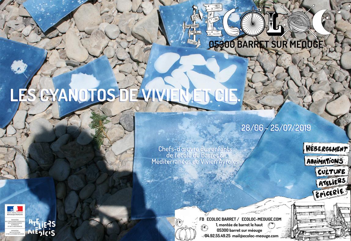 Affiche de l'exposition "Les cyanotos de Vivien & cie."