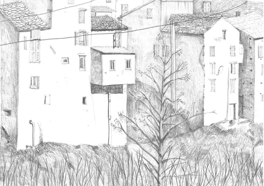 Vue du village de Vescovato, mars 2020