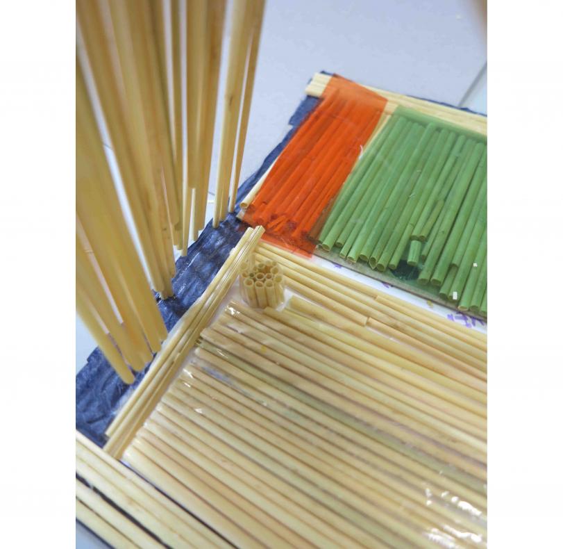 détail maquette en paille