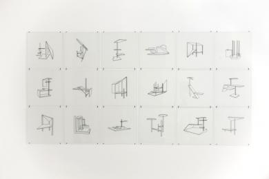 Chronotopies, dessins sur verre, 2016