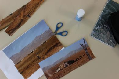 Les premiers collages photographiques donnent naissance à des paysages imaginés par les enfants.