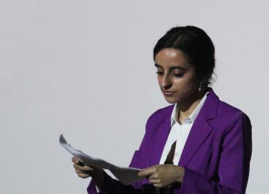 Mélina Ghorafi, performance "Vive nos femmes et nos chansons paillardes", 2018