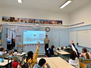 moment de présentation en classe