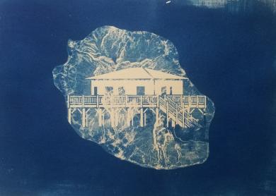 Cyanotype cabane insulaire La Réunion 2022 - © Sophie Abraham